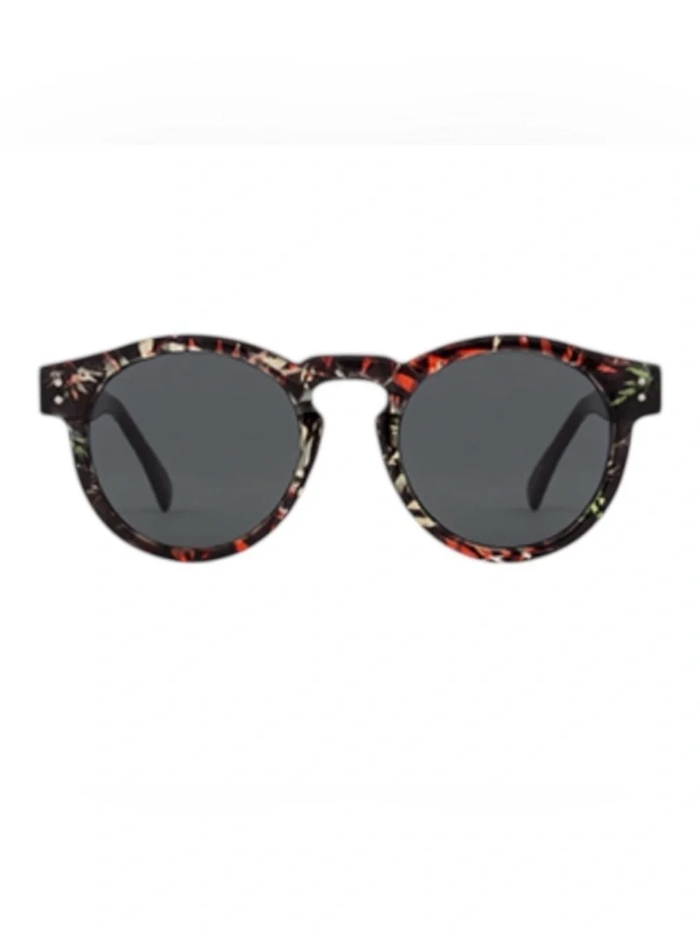 KOMONO women's Clement Fern Sunglasses NEW round black red